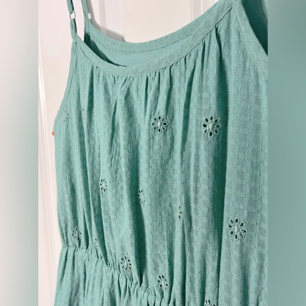 CAT & JACK/SUMMERTIME /Size XXL Girl / S-M Women- TEAL EYELET TIERES DRESS - Picture 5 of 14